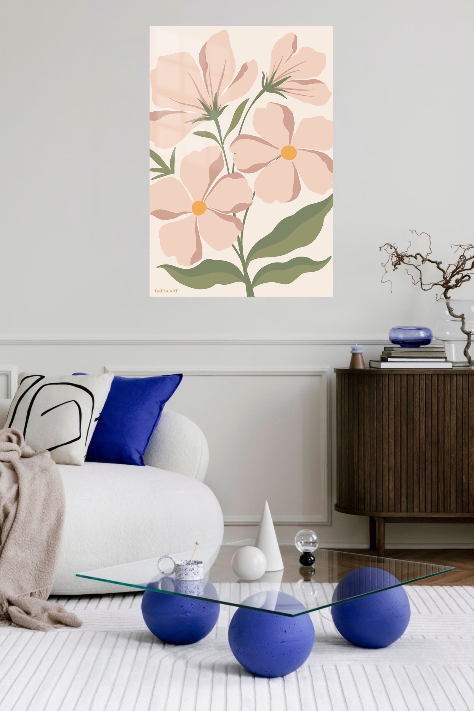 Blush Wildflower Garden metal wall art print, view 5