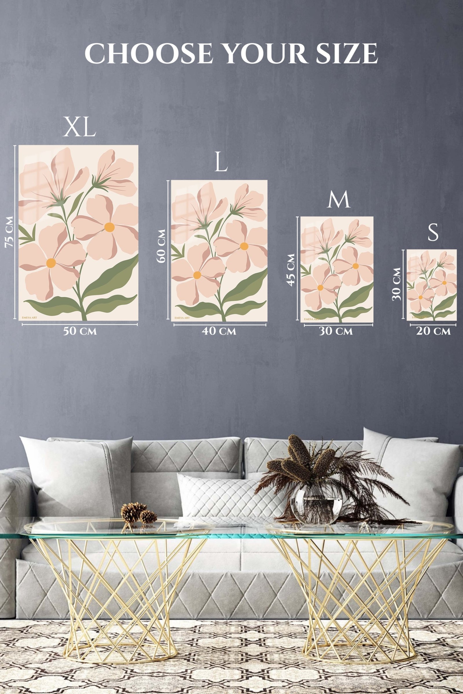 Blush Wildflower Garden metal wall art print, view 6