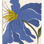 Indigo Bloom metal wall art print