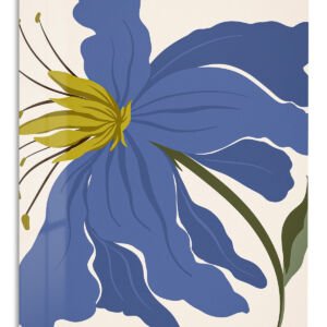 Indigo Bloom metal wall art print