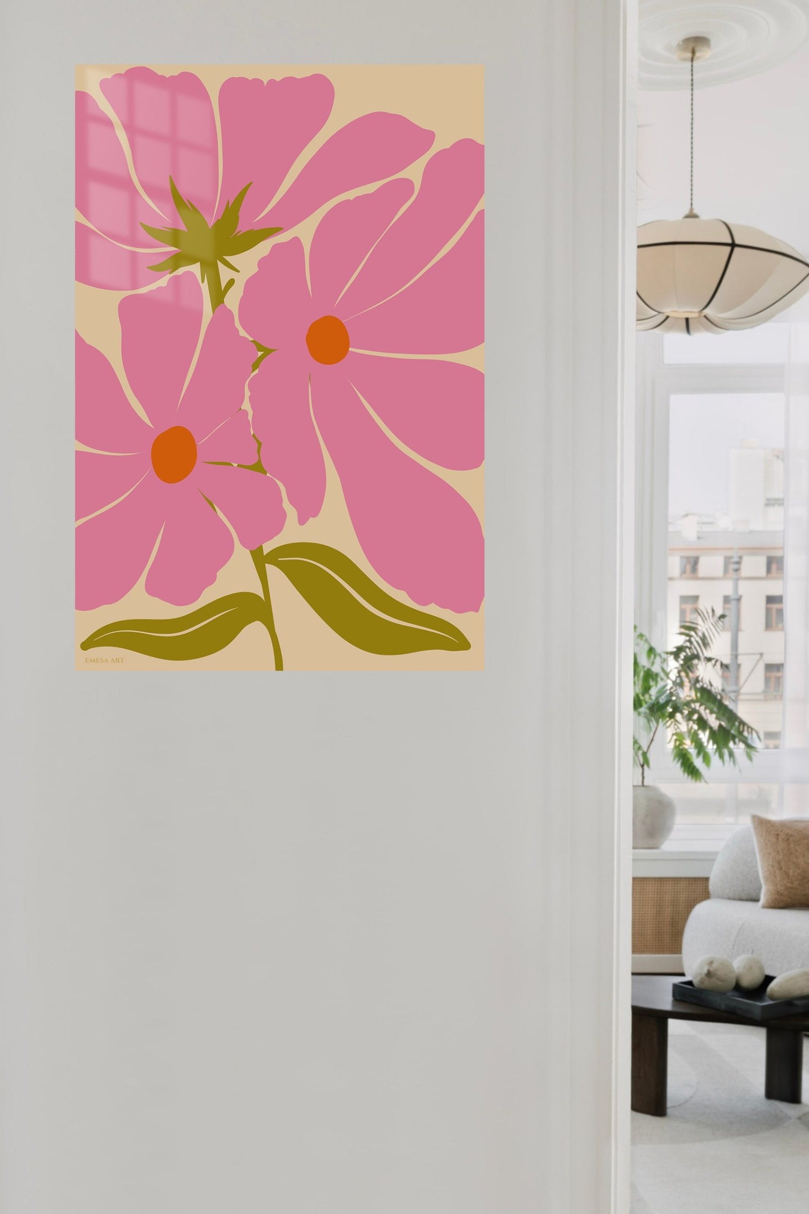 Pink Poppy Bloom metal wall art print, view 5
