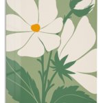 Ivory Wildflower Silhouette metal wall art print