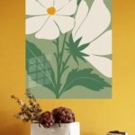 Ivory Wildflower Silhouette metal wall art print, view 4