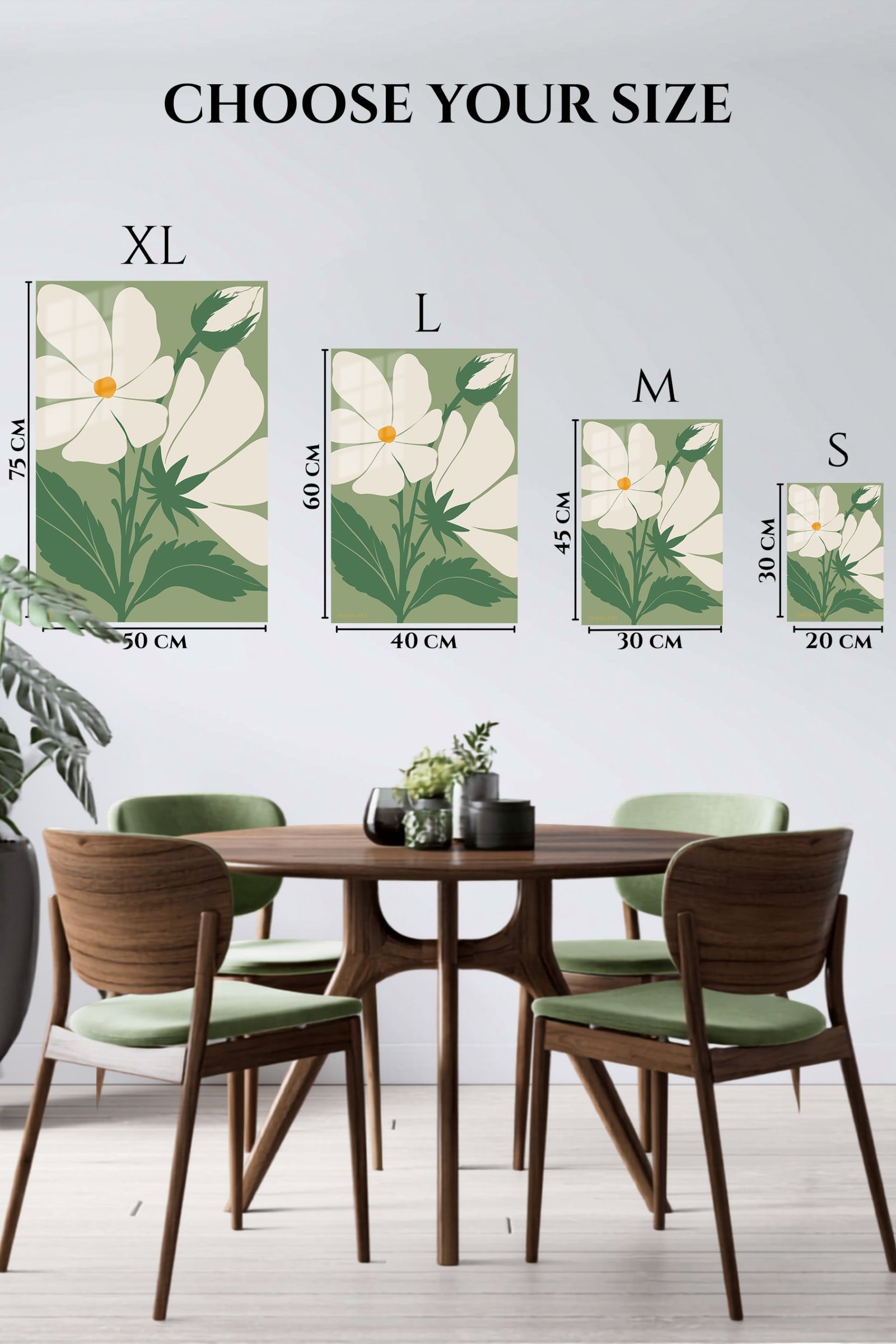 Ivory Wildflower Silhouette metal wall art print, view 6