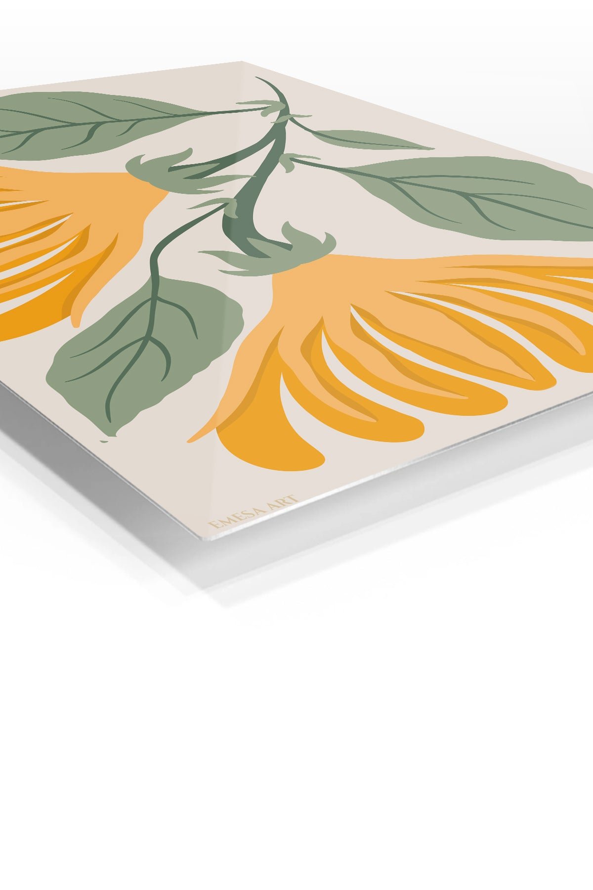 Golden Botanical Bells metal wall art print, view 2