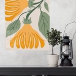 Golden Botanical Bells metal wall art print, view 4