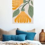 Golden Botanical Bells metal wall art print, view 5
