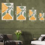 Golden Botanical Bells metal wall art print, view 6