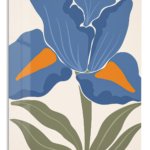 Blue Iris Bloom metal wall art print
