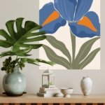 Blue Iris Bloom metal wall art print, view 4