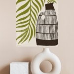 Olive Leaves and Striped Vase metal wall art print, view 4