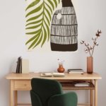 Olive Leaves and Striped Vase metal wall art print, view 5