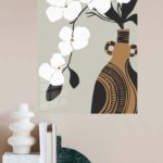 Orchid and Patterned Vase metal wall art print, view 4