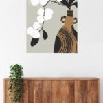 Orchid and Patterned Vase metal wall art print, view 5