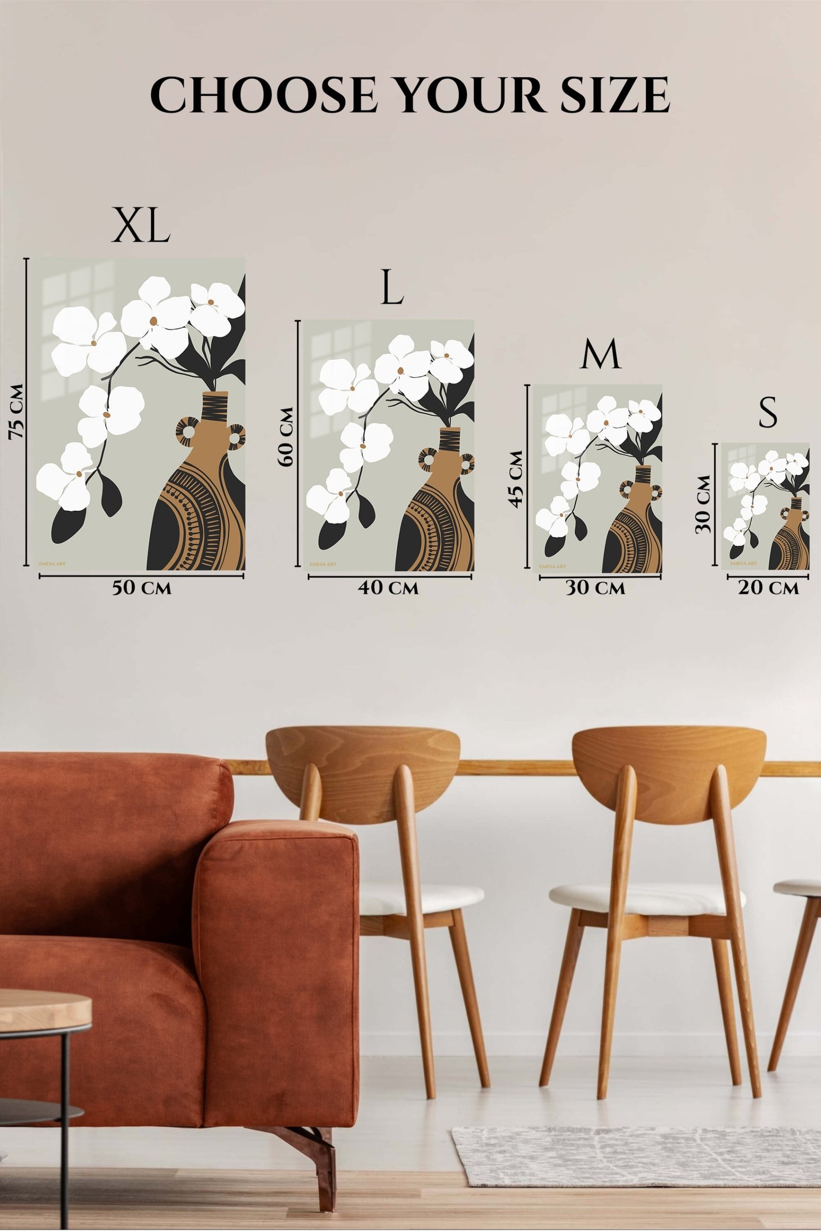 Orchid and Patterned Vase metal wall art print, view 6