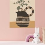 Earthenware Vessel with Olive Branch metal wall art print, view 4