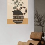 Earthenware Vessel with Olive Branch metal wall art print, view 5