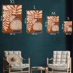 Earthen Vase and Botanical Leaves metal wall art print, view 6