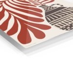 Terracotta Leaves and Patterned Vase metal wall art print, view 2