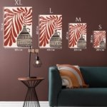 Terracotta Leaves and Patterned Vase metal wall art print, view 6