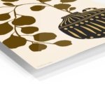 Golden Botanical Vase metal wall art print, view 2