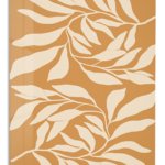 Cream Leaf Silhouettes on Ochre metal wall art print