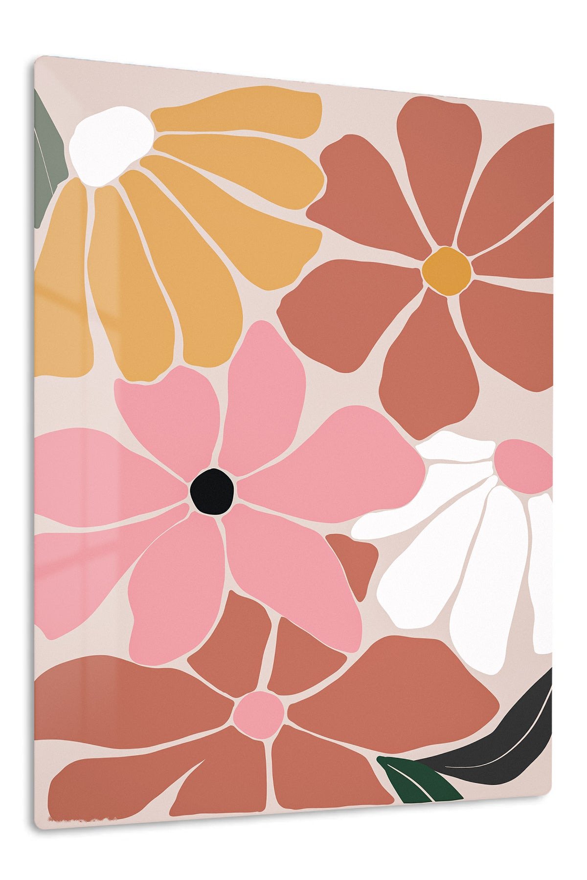 Terracotta Garden Blooms metal wall art print