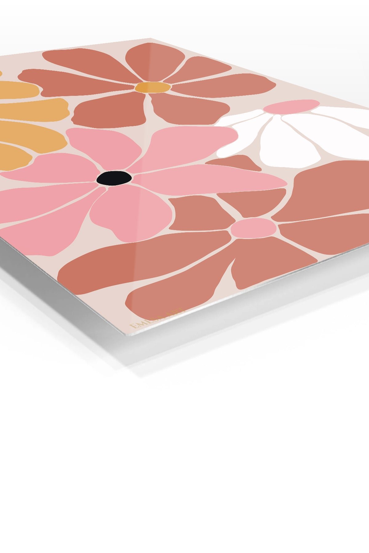 Terracotta Garden Blooms metal wall art print, view 2