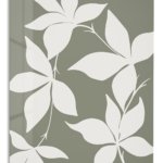 Ivory Botanical Silhouettes metal wall art print