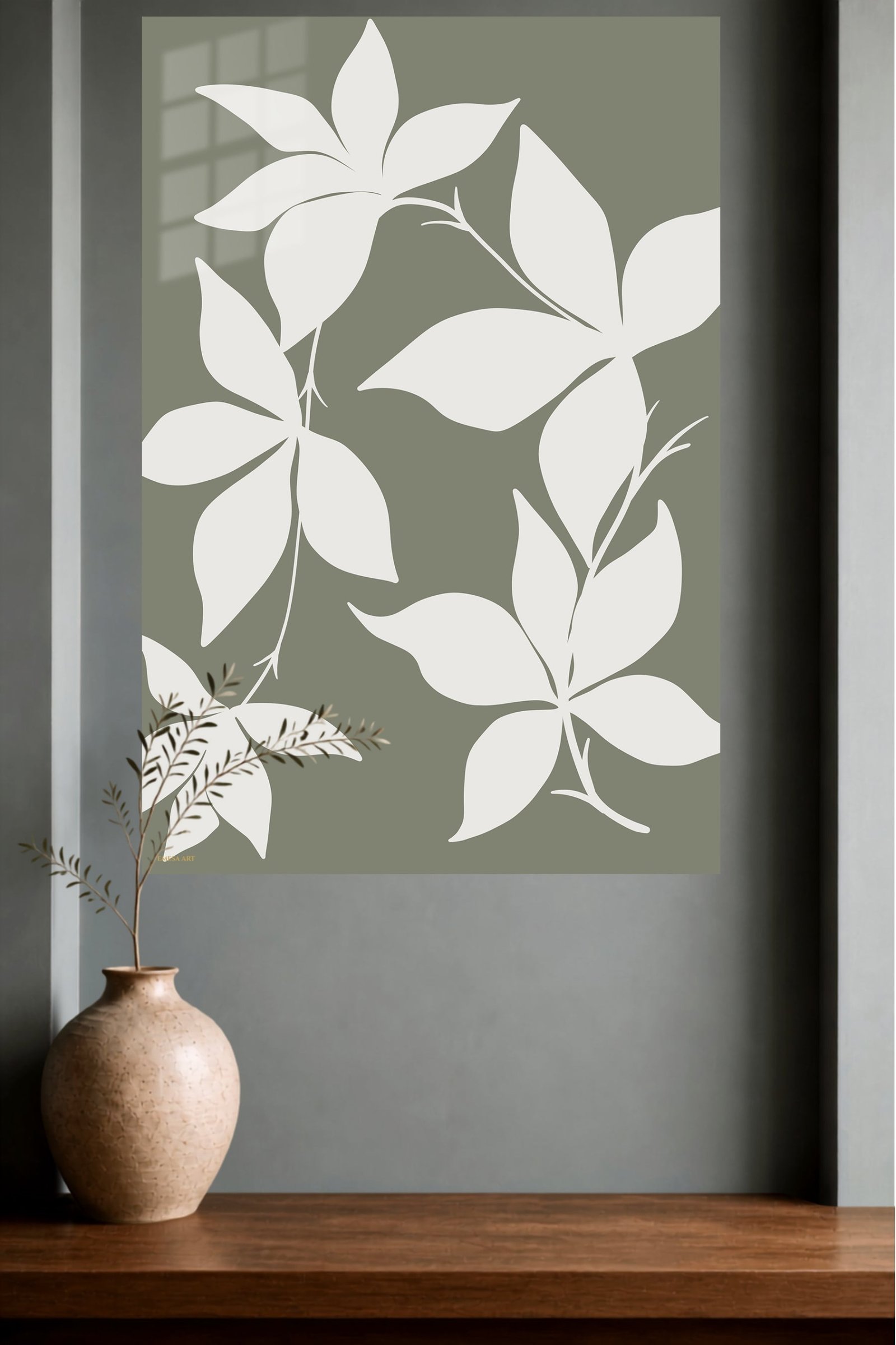 Ivory Botanical Silhouettes metal wall art print, view 4