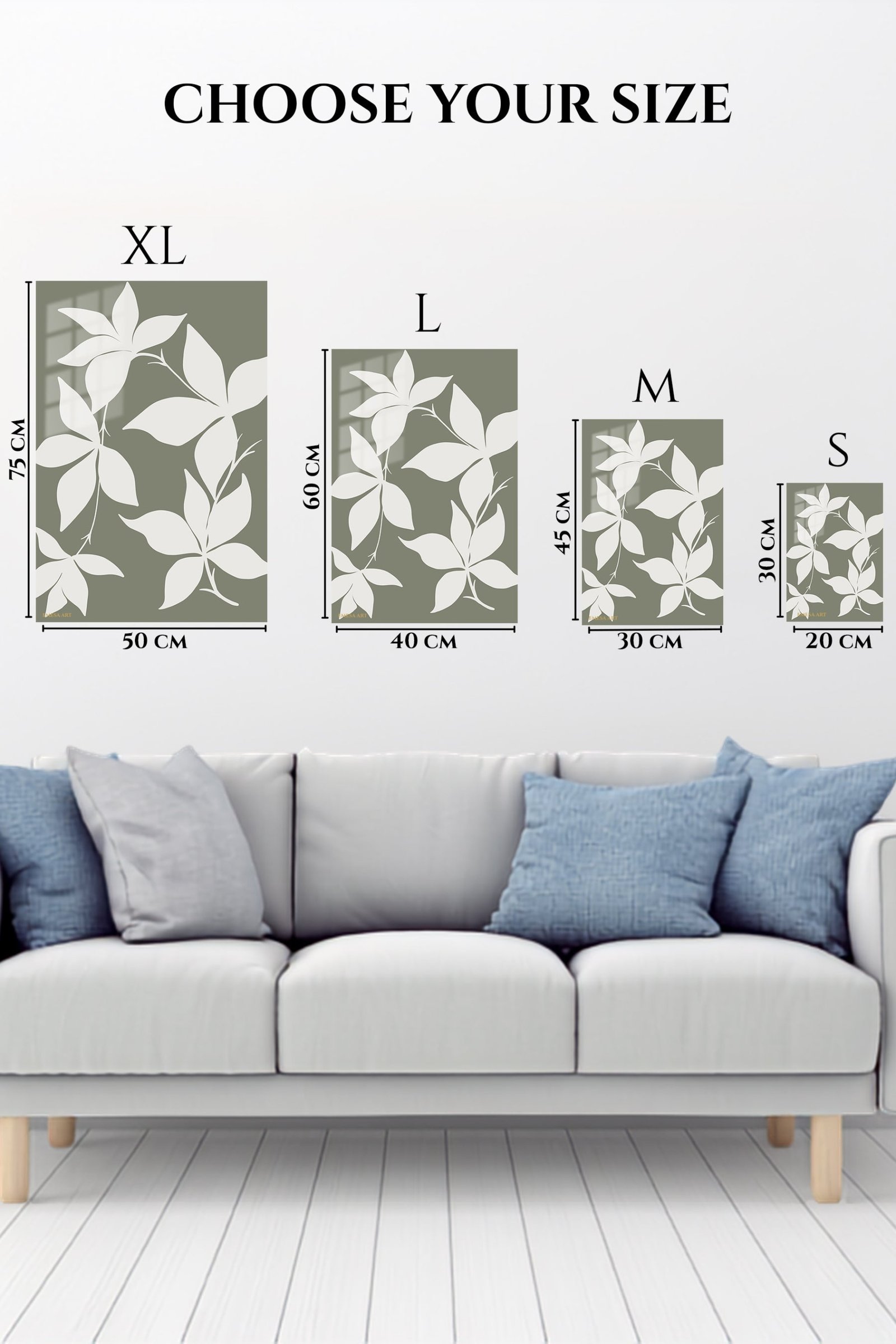 Ivory Botanical Silhouettes metal wall art print, view 6