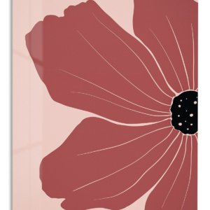Terracotta Poppy Bloom metal wall art print