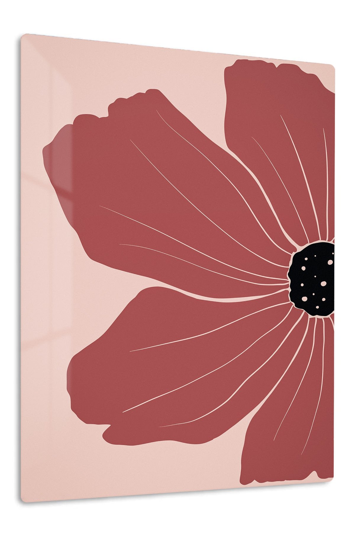 Terracotta Poppy Bloom metal wall art print