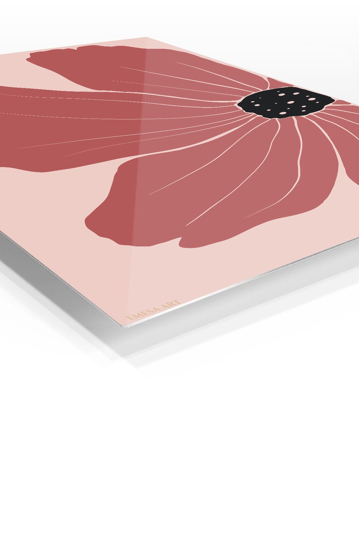 Terracotta Poppy Bloom metal wall art print, view 2