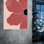 Terracotta Poppy Bloom metal wall art print, view 4
