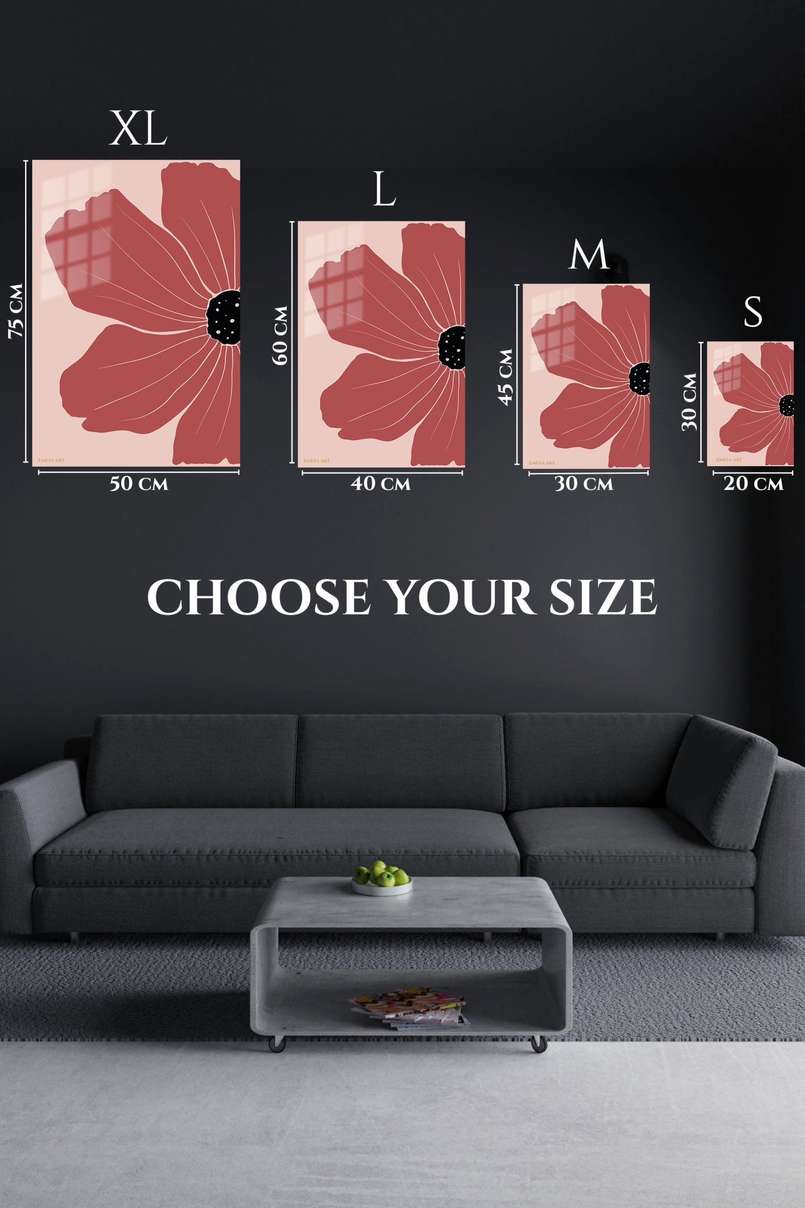 Terracotta Poppy Bloom metal wall art print, view 6