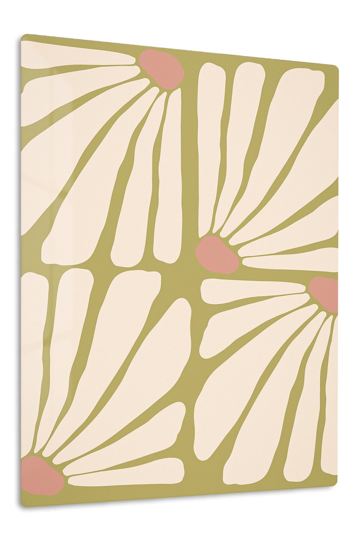 Terracotta Petal Grid metal wall art print
