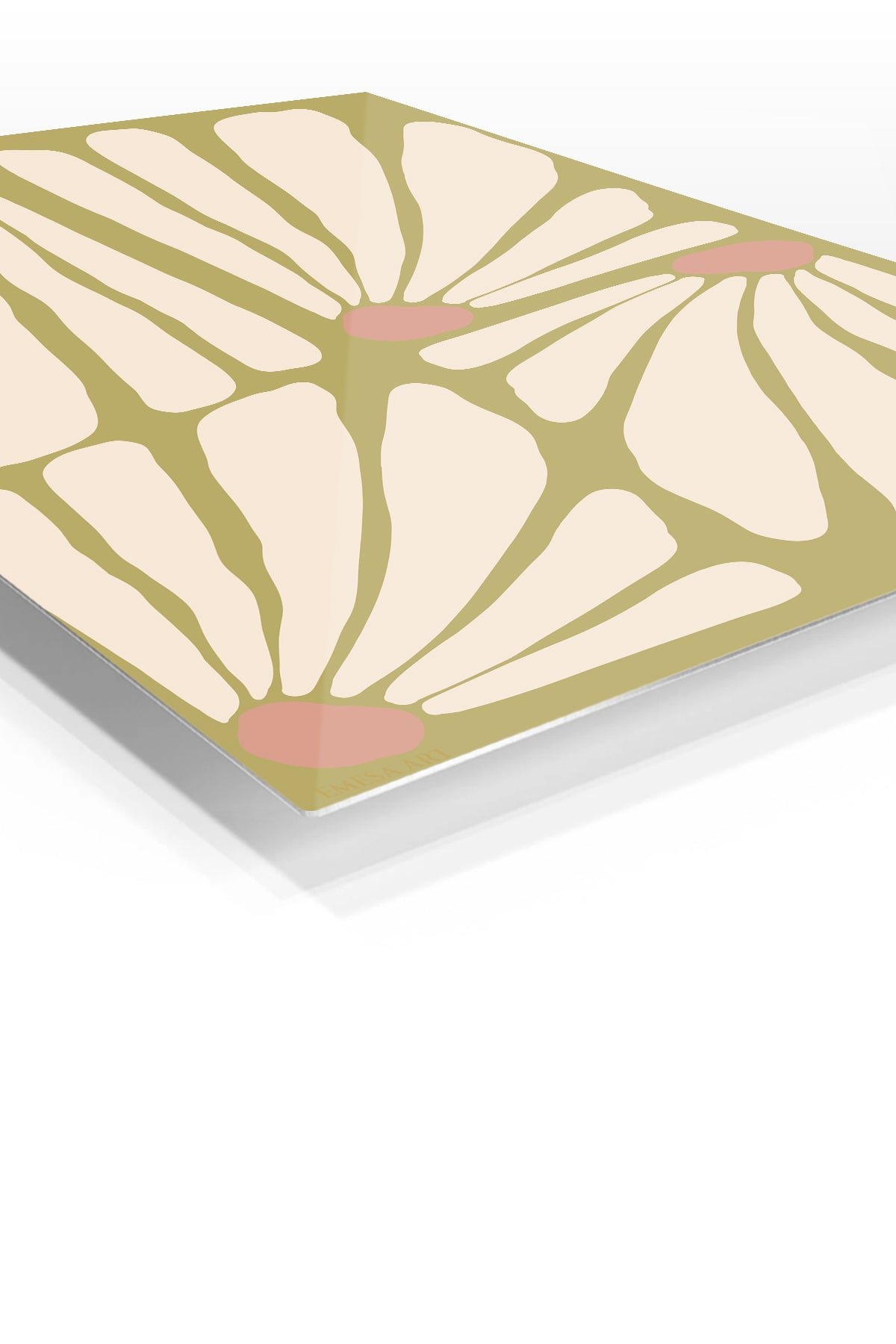 Terracotta Petal Grid metal wall art print, view 2