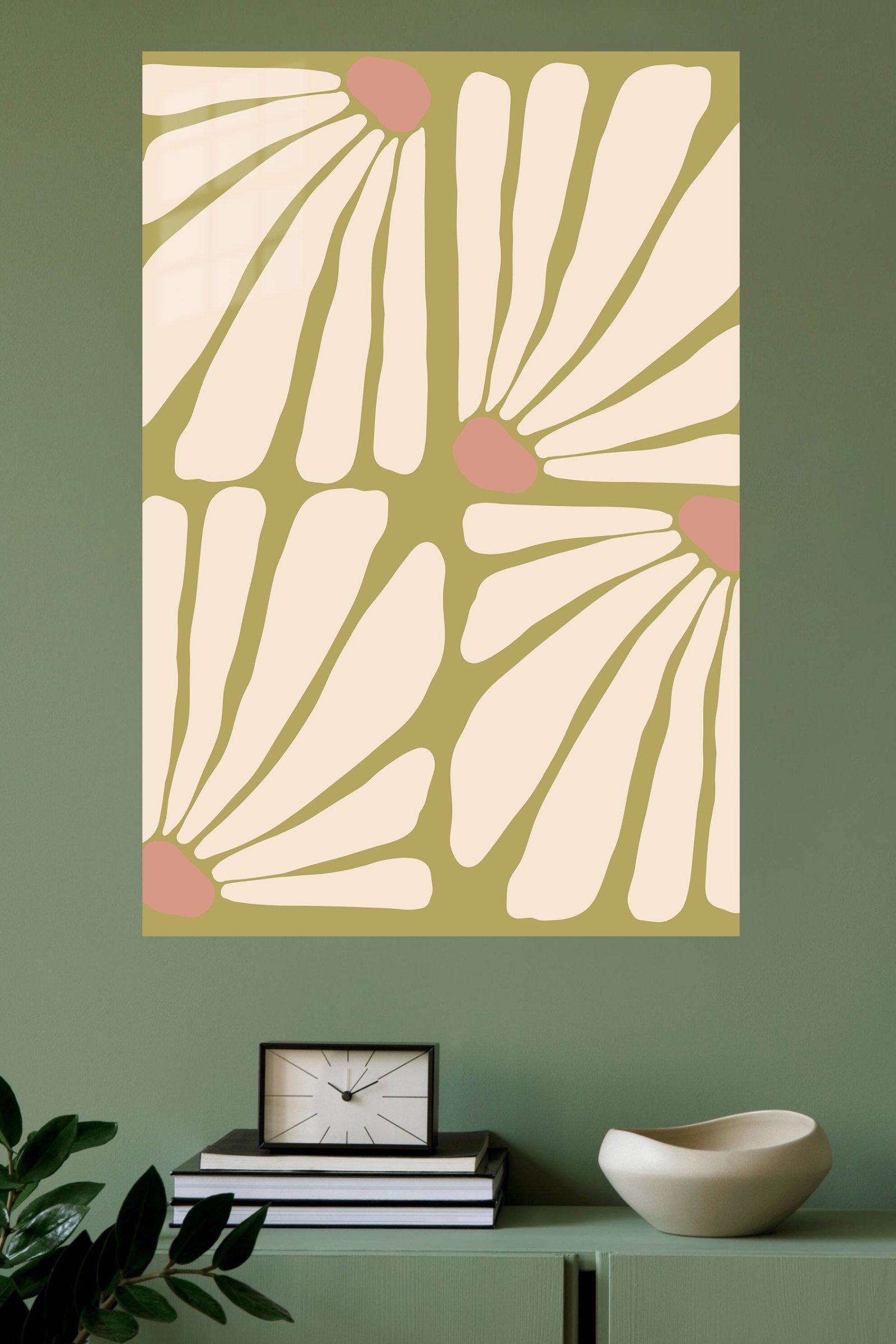 Terracotta Petal Grid metal wall art print, view 4
