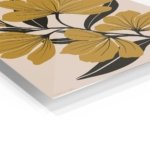 Ochre Botanical Bloom metal wall art print, view 2