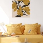 Ochre Botanical Bloom metal wall art print, view 5
