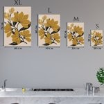 Ochre Botanical Bloom metal wall art print, view 6
