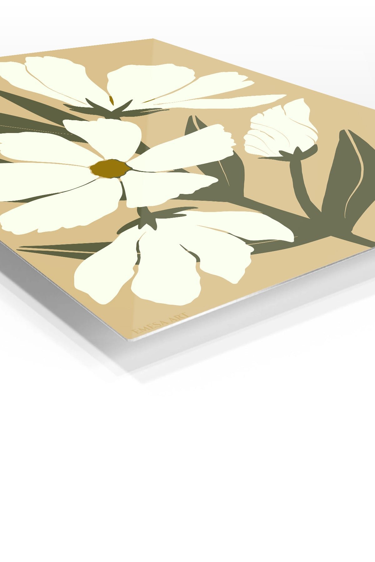 Cream Botanical Bloom metal wall art print, view 2
