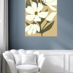 Cream Botanical Bloom metal wall art print, view 5