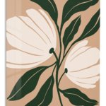 Cream Blossom Botanical metal wall art print