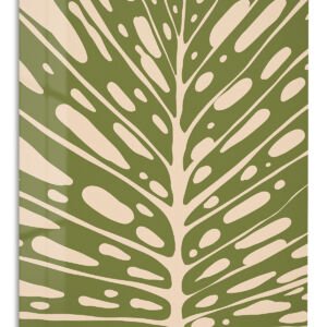 Olive Botanical Veins metal wall art print