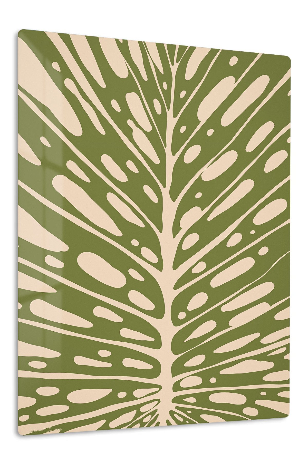 Olive Botanical Veins metal wall art print