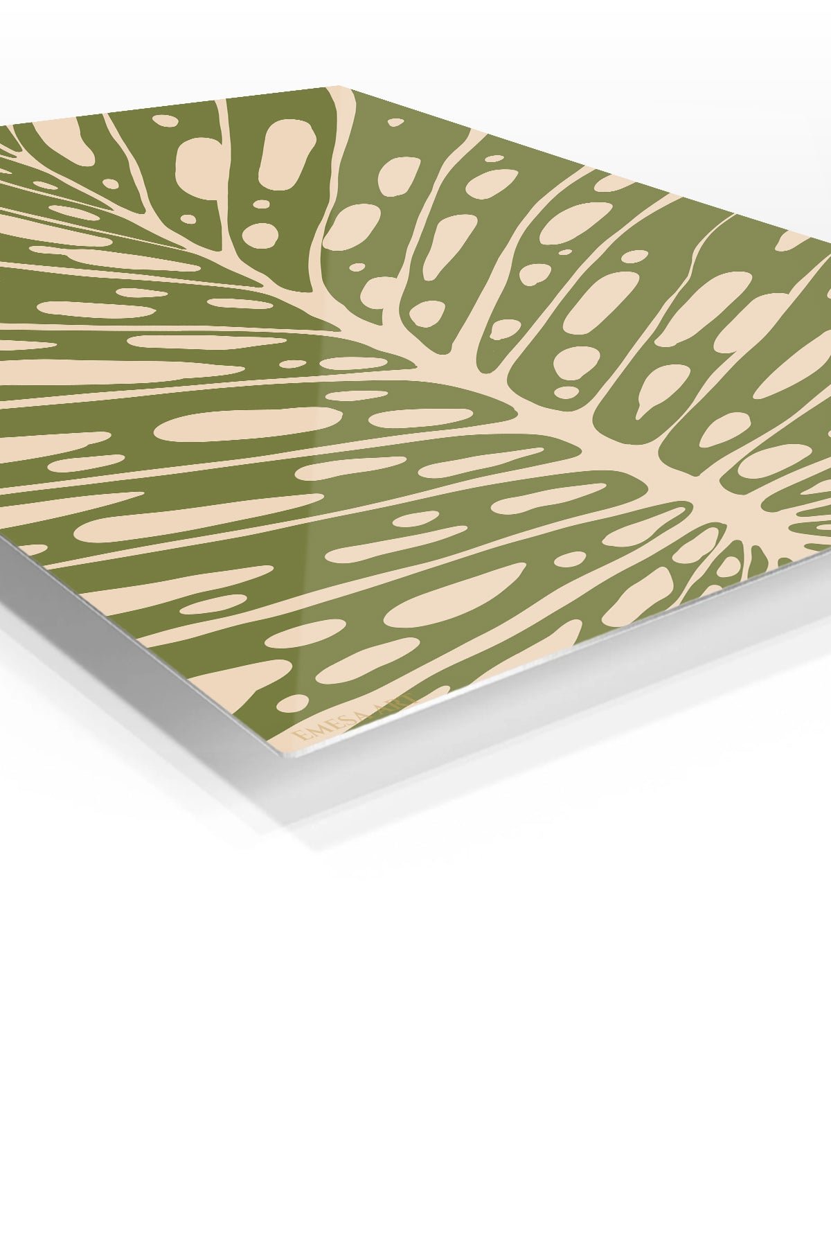 Olive Botanical Veins metal wall art print, view 2