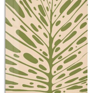 Olive Botanical Burst metal wall art print