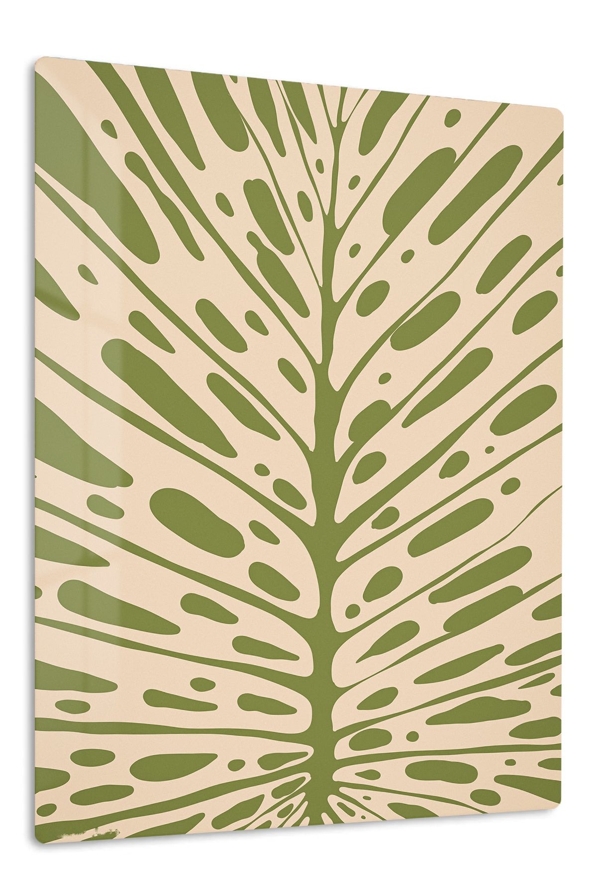 Olive Botanical Burst metal wall art print